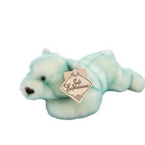 Dan Dee Collectors Choice Plush Blue Polar Bear  Stuffed Animal‎ RARE Mohair 15"